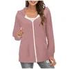 Felpe con cappuccio da donna Maglione in morbido pile Giacche da donna Cappotto solido Giacca con cerniera Cappotti a maniche lunghe con cappuccio Zip casual