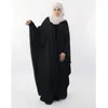 エスニック衣類着物カーディガン女性バットウィングスリーブドレスEid Ramadan Modestイスラム伝統的なオープンアバヤの祈りの衣服Caftan Robe
