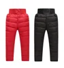 Meninas meninos calças de inverno crianças algodão grosso quente calças à prova dwaterproof água roupas crianças cintura alta bebê criança calças 4118 01 lj2001561339