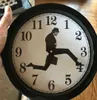 Ministeriet för Silly Walk Wall Clock Comedian Home Decor Novely Wall Watch rolig Walking Silent Mute Clock Drop H09222818205