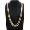 New Miami Cuban Link Curb Chain Box Board 14k Gold plaqué 30 Collier323p