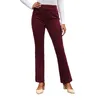 Pantalones de mujer Otoño e Invierno Ropa de Mujer Color Sólido Cintura Alta Slim Micro Flare Pantalones Pana Elástico Casual