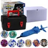 Beyblade Metal Fusion Toupie s Set Burst Metal Fusion Gyro con maniglia Launcher Cassetta degli attrezzi Trottola Giocattoli per ragazzi Regali per bambini XD168-21B L240304