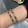 2024 Marque de créateurs de bijoux Vanl Cleefl Arpelscnc Kaléidoscope étroit plaqué avec bracelet en trèfle à diamants en or rose 18 carats à la mode