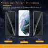 Pellicola in vetro temperato per la privacy con sblocco delle impronte digitali per Samsung Galaxy S24 S23 Ultra S24Plus Proteggi schermo anti-spia Copertura completa Bordo bianco