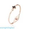 2024jewelry Designer Vans Vierblättriges Kleeblatt-Armband Lucky Four Leaf Grass Rhinestone Elastic Yiwu Ornament Rose Gold Fan-Armband