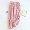 Frauen Hosen Frauen Winter Warme Flanell Pyjama Casual Home Fashion Einfarbig Jogginghose 2024