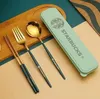 Dinnerware Sets Spoon Fork Chopsticks 304 Stainless Steel Tableware Christmas Gift SETS01015428321