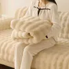 Chair Covers Winter Thicken Sofa Towel Solid Color Rabbit Plush Sofa Cushion Corner Soft Slipcovers for Living Room Nordic Decor Couch Cover