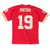 Stitched football Jersey 19 Montana 1994 red mesh retro Rugby jerseys Men Women and Youth S-6XL