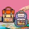 20PCS 50PCS Plastic Portable Cartoon Schoolbags Sweets Snack Sealing Pockets Wedding Childrens Birthday Party Creative Gift Bag 240301