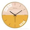 壁時計ラウンドデジタル時計ゴールドノルディックウォッチリビングクラシック壁画サイレントオフィスホルロゲムラールホームデコレーションyx50wc