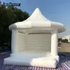 wholesale 4.5x4m (15x13.2ft) plein PVC Commercial Blanc Gonflable maison de rebond Mariage Sautant Château de Videur, Jumper Bouncy Bounce House Tente avec ventilateur bateau libre