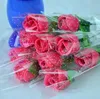 Simulação rosa VERMELHA 100P QUENTE 30 cm / 11,8 polegadas Seda Artificial Simulação Flor Peônia Rosa Camélia Casamento Natal Suprimentos de casamento HJIA2024304