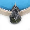 Hanger Kettingen 1PC Natuursteen Groene Hars Kronkelende Inlay Handwerk Healing Crystal Bedels Voor Sieraden Maken DIY