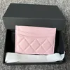 Titulaire de la carte CC Portefeuille Designer Rose Porte-monnaie Porte-monnaie en cuir caviar pour femmes 7a Portefeuilles de cartes de luxe pour hommes noirs avec boîte matelassée pochette clé porte-clés mini sacs à main