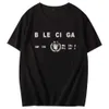 Designer di lusso Balencigas Classic Program Charity Puro cotone Coppia Girocollo Mezza manica ampia T-shirt di marca di moda Versatile per uomo e donna