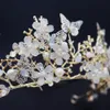 Ouro borboleta concha marfim flor tiaras e coroas cosplay princesa diadema clássico artesanal casamento acessórios de jóias de cabelo