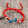 Bracelets à maillons Lucky Blue Dragonfly tressé à la main bracelet réglable pour femmes hommes mode méditation bijoux cadeau charme bracelets