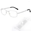 Zonnebril Anti-Kras Leesbril Met Case Mannen Vrouwen Glazen Lens Legering Full Frame Verziend Vergrootglas Brillen Dioptrie