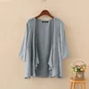 Kvinnors blusar Zanzea Summer Cardigan Women Casual 3/4 Sleeve Solid Blouse Fashion Open Front Beach Holiday Kimonos Female Shirt Blusas