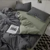 Ins Style Bedding Set Nordic Single Double Flat Sheet Duvet Cover Pillowcase Soft Microfiber Full Queen Size Bed Linen 240226