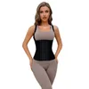 Shapers femininos 6 ganchos e olhos colete de látex cintura trainer cincher espartilho 25 aço desossado dentro perfurado suporte para trás