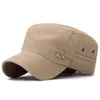 Ball Caps 2024 Fashion Flat Top Hat Mens Vintage Military Outdoor Unisex Casual Cotton Soldier Sun Visor Baseball Cap Gorros