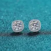 Bästa lyxgåva 1CT 18K Solid White Gold Moissanite Earring Cushion