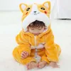 Één-stuks baby kigurumi pinguïn lion cat dier cosplay kostuum winter pluche jumpsuit voor peuterjongens 1 tot 2 3 4 jaar babymeisjes outfits