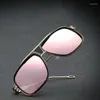 Sonnenbrille Cool Gradient Square Metallrahmen Herrenmode Vintage Damenbrille UV400 Brillen Geschäftsreisen