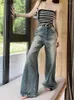 Jeans da donna Jeans da donna QWEEK Moda coreana Donna larga Y2K Vintage anni '90 Fata Grunge Pantaloni in denim Oversize Harajuku Pantaloni retrò basic a gamba larga 240304