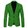 Veste Blazer ornée de paillettes dorées brillantes pour hommes, Costume de bal pour boîte de nuit, vêtements de scène pour chanteurs, 240223