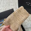 Stroh geflochtener Artikel Mini 22bag Müllsack Brief Handtaschen für Damen Marke Schulter Umhängetasche Große Tragetaschen Klassische Rhomboids Einkaufstasche Umhängetasche