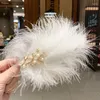 Fermagli per capelli Fermagli per piume Forcine per capelli con perle di cristallo Accessori per gioielli Decorazioni per la sposa da sposa Danza Esegui copricapo da festa