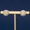 Vintage öratfärgad diamantboll med bokstäver örhänge för kvinnors mässing S925 silvernålörhängen med originallådesmyckenförsörjning