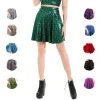 Skirts Hot Sales 13 Colors Fishscale Mermaid Summer Skirts Silver Green Black Red Blue Gold Sexy Mini Pleated Skirt