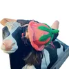 Berets malha gorro chapéu para mulheres y2k adorável fruta crochê fio de lã meninas boné moda feminina adolescentes headwear