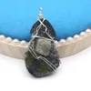 Hanger Kettingen 1PC Natuursteen Groene Hars Kronkelende Inlay Handwerk Healing Crystal Bedels Voor Sieraden Maken DIY