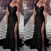 Elegant Deep V Neck Shoulder Sleeveless Long Maxi Dresses Woman Wedding Party Dress Female Evening Sequined Bodycon Split 240228