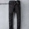 Luksusowe projektanci dżinsy w trudnej sytuacji francuska moda Pierre proste męskie motocyklowe dziura stretch dżinsowe dżinsowe menu chude spodnie elastyczność spodnie spodnie Idid k9qz