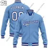 3D -utskrift Anpassad namn Blue Jacket Färgglada bokstäver Full Snap Jacket unisex Team Gift Winter Ankomst 240304