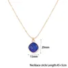 Pendant Necklaces Round Lapis Lazuli Necklace Natural Stone Square Hexagonal Prism Moon Shape Charm For Women Men Friends Gifts