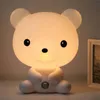 Cartoon LED Night light panda bear Rabbit Dog Lampada da tavolo da tavolo Lampada per bambini per dormire per la camera da letto Lampada da comodino per interni 240227
