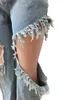 Women's Jeans Jeans Fashion Cutout Tassel Star Back Zipper Fly Straight Sping Summer INS Street Denim Pants Trousers 240304