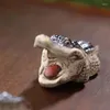 Chá animais de estimação boutique areia roxa petting pequeno crocodilo ornamentos para animais de estimação cerimônia artesanal jogar mesa fornecimento