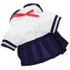 Cat Costumes Dog Sailor Pet Navy Captain Suit Winter Dress Costume Outfits Apparel Skirt Warm Clothes