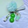 Keychains Ins Selling Liquid Keychain Luxury Boba Turtle Comfort Keychain Nail Clippers Pom Ball Keyring Milk Tea Liquid Keych3006