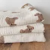 Cobertores bebês acessórios nascidos bebê cobertor verão algodão musselina swaddle para meninas meninos toalha de banho kawaii cama