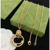 Pendentif Colliers Designer de luxe or Double lettre pendentif colliers ont timbre marque lettres collier pour les femmes de mariage cadeau bijoux